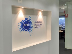 NBN 3D logo inset in alcove